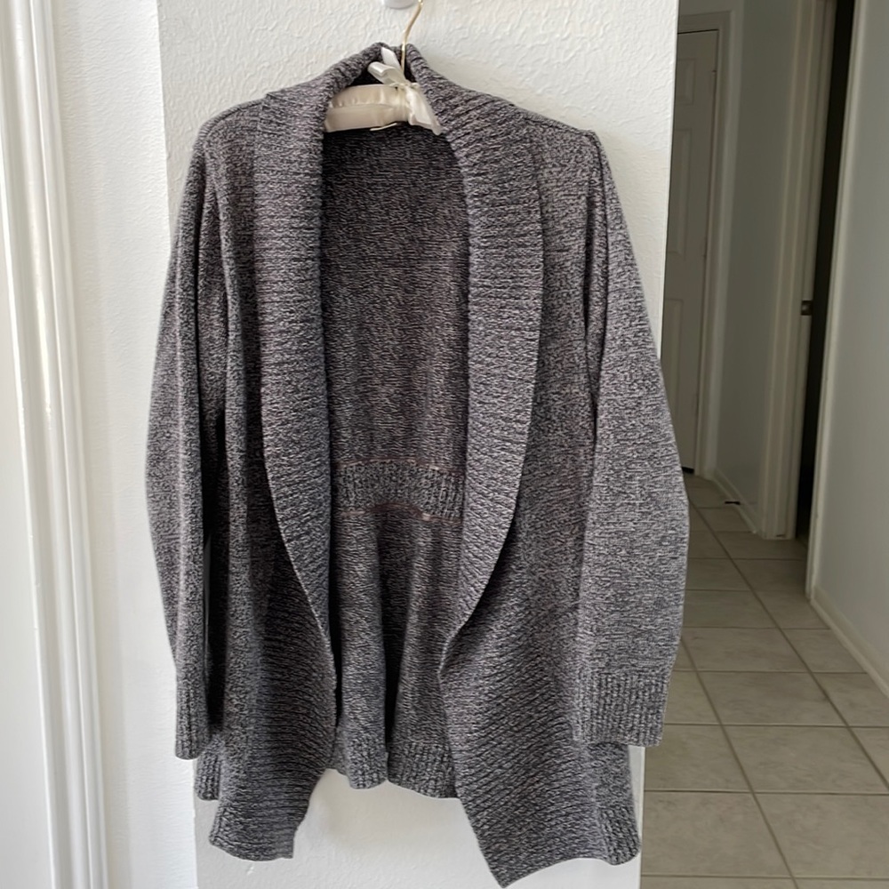 Gray heather knit cardigan